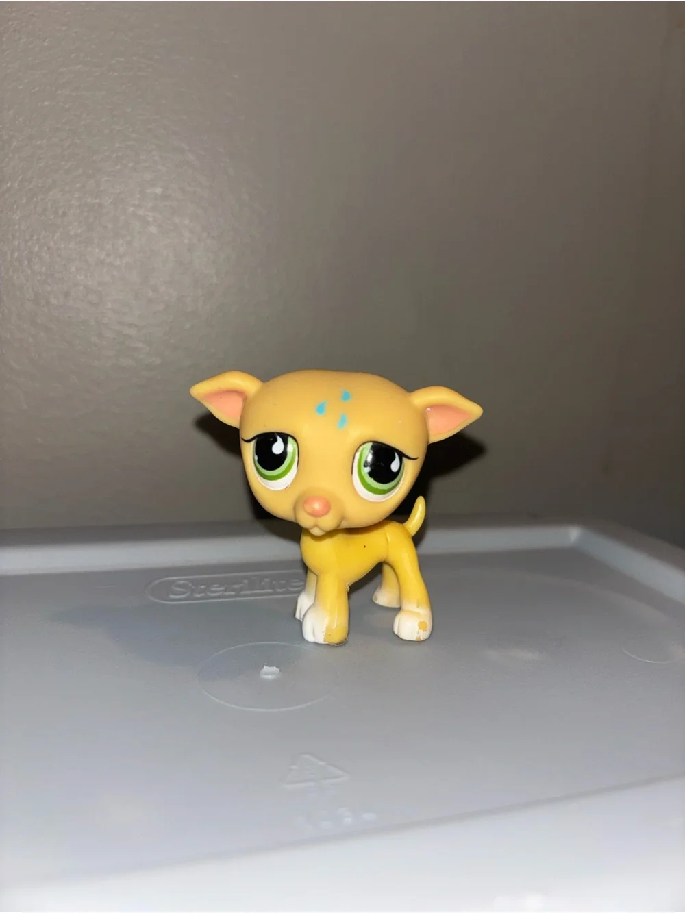Littlest Pet Shop LPS #875 Yellow Greyhound Eye drop